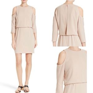 Tibi NWOT Savanna Cold Shoulder Sheath Dress Nude
